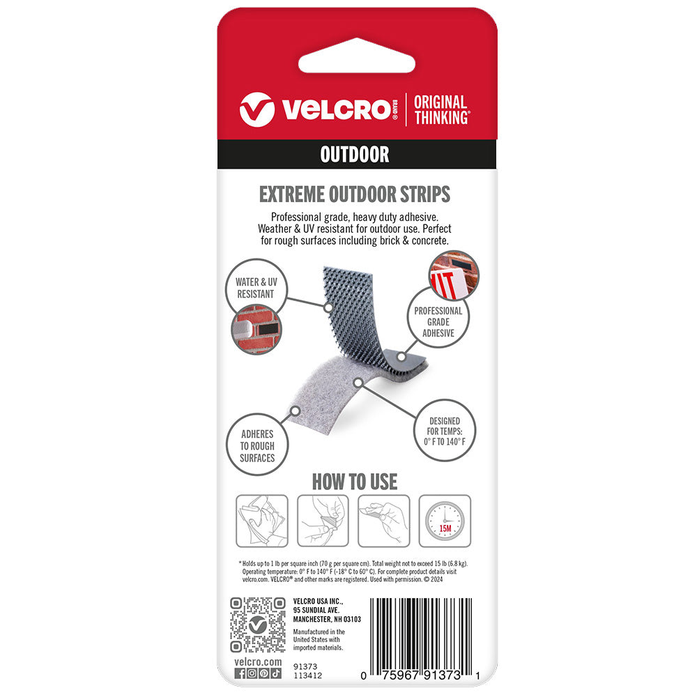 Extreme Outdoor Velcro Strips 4" x 2"