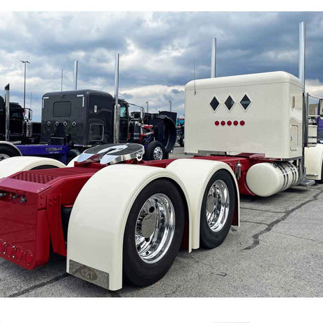 100" Shift products single axle fiberglass fender with 1" lip, closer view