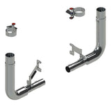 7" Chrome Plated One-Piece Exhaust Kit with 90 Degree Elbow for Peterbilt 589