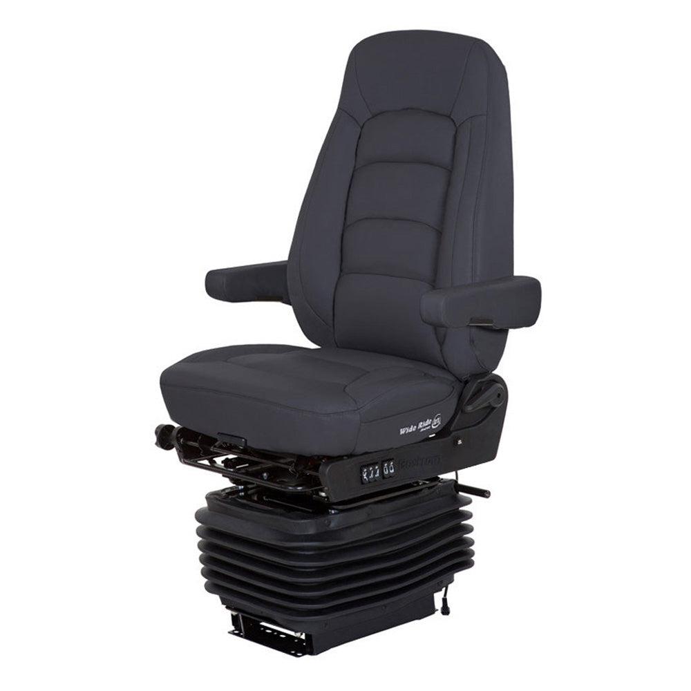 Bostrom Wide Ride + Serta Cool Action Gel Memory Foam Black Ultra-Leather High-Back Truck Seat
