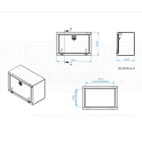 36" x 24" x 18" Smooth Fold Down T Handle Tool Box