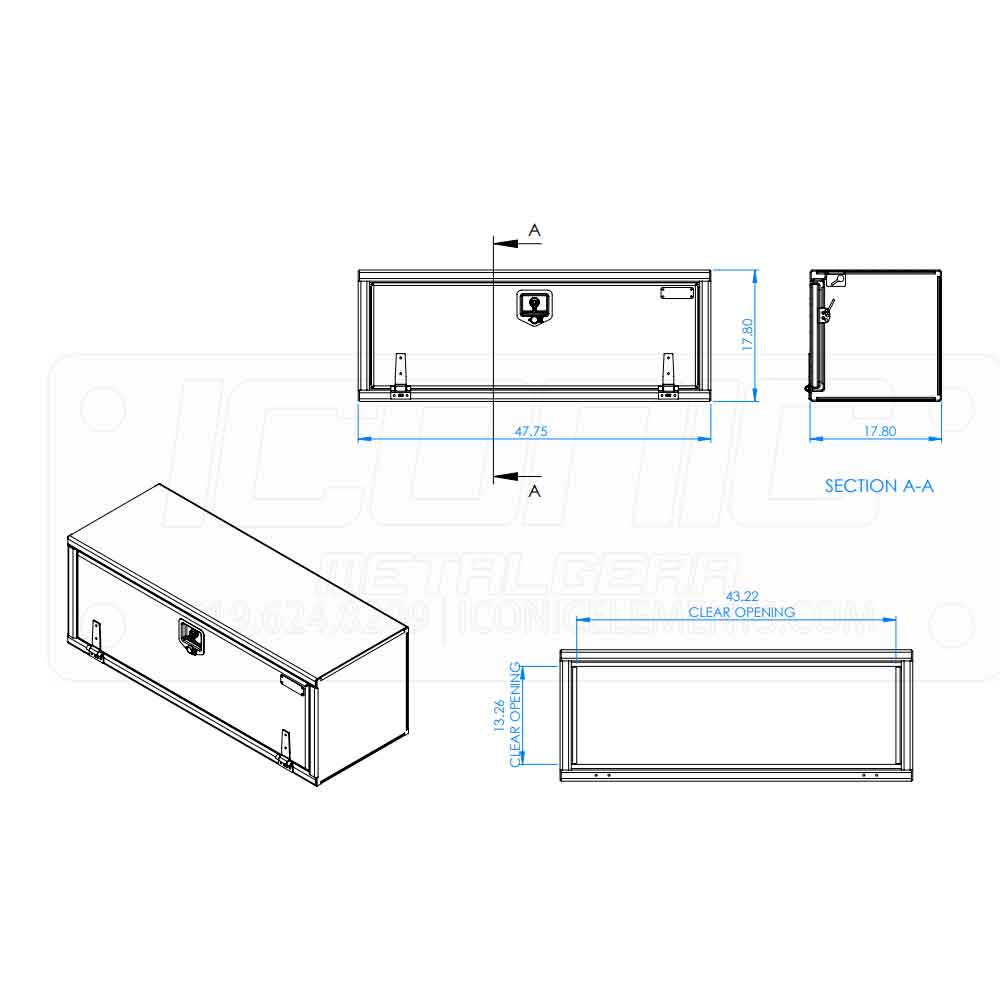 48" x 18" x 18" Checker T Handle Toolbox