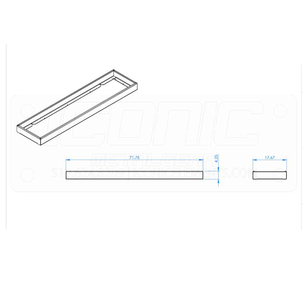 Aluminum Tool Box Tray for 72" x 18" Box