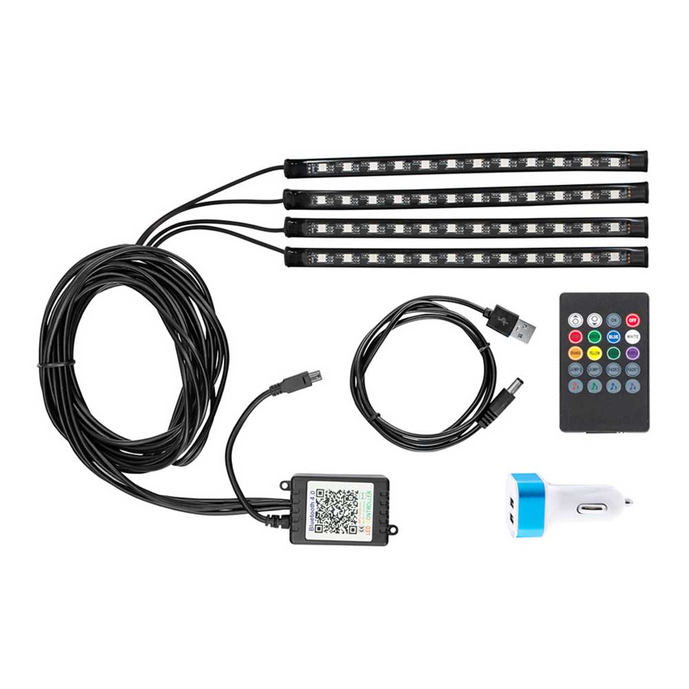 9" Multicolor LED Interior Music Sync and Color Changing Light Bars with Remote and App Control