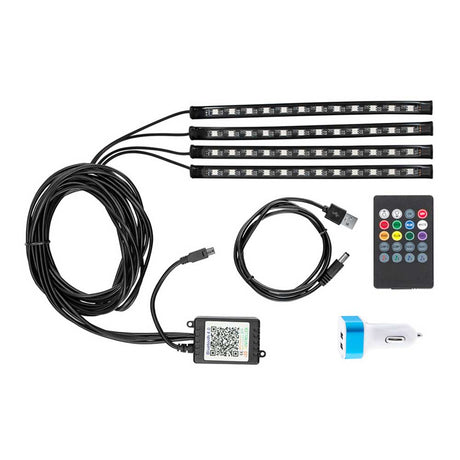 9" Multicolor LED interior music sync and color changing light bars with remote and app control