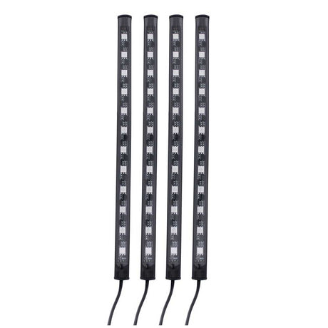 9" Multicolor LED interior music sync and color changing light bars with remote and app control, closer view