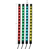 9" Multicolor LED Interior Music Sync and Color Changing Light Bars with Remote and App Control