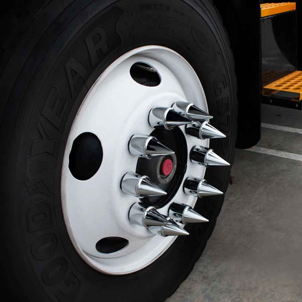 1-1/2" x 4-1/4" Chrome Stiletto Spike Nut Cover - Push On , 10 Pack