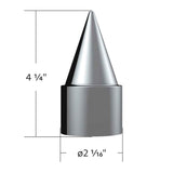 1-1/2" x 4-1/4" Chrome Stiletto Spike Nut Cover - Push On , 10 Pack
