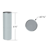 33mm x 6-1/2" Chrome Plastic Flat Top Cylinder Nut Cover - Thread On