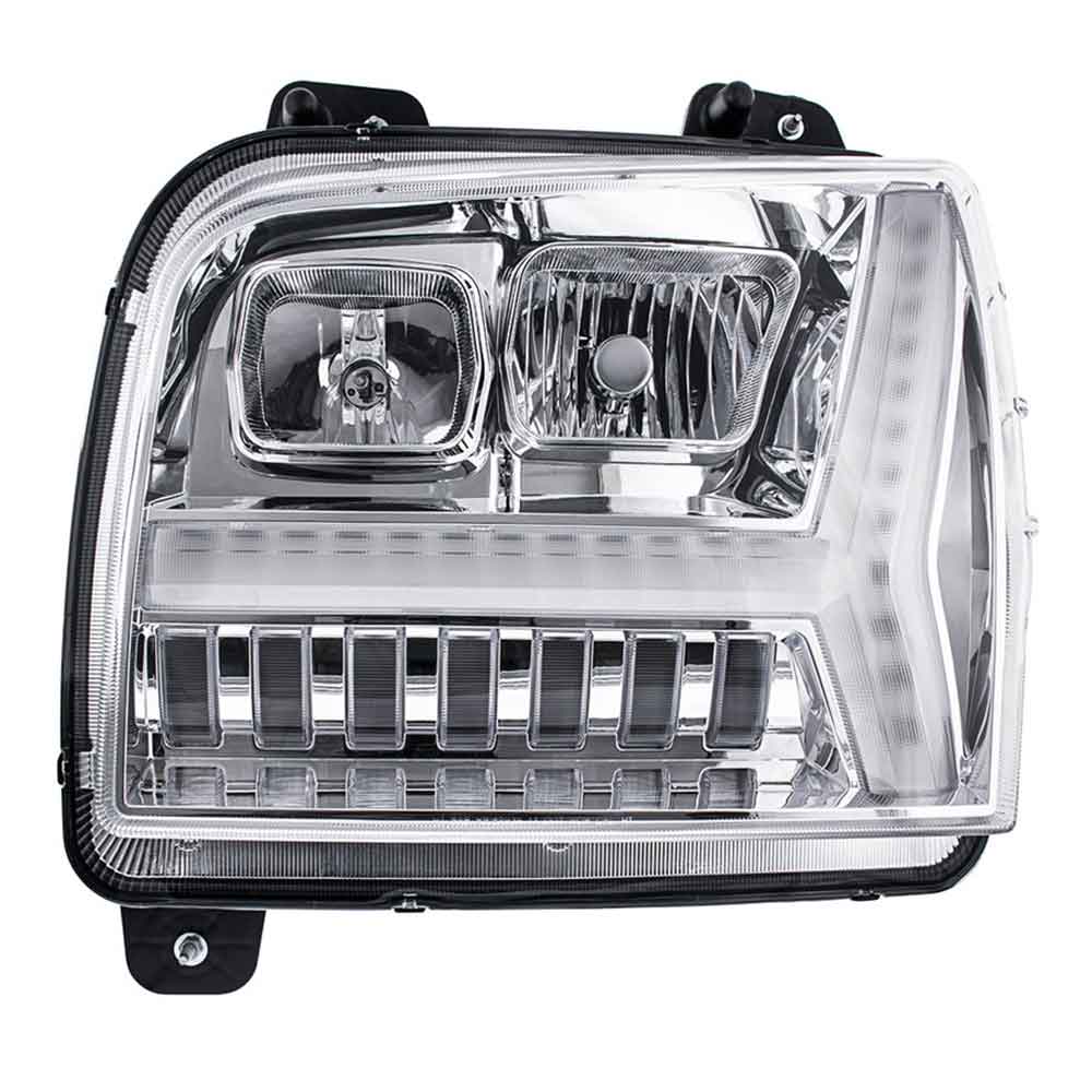2019-2022 Kenworth W990 Chrome Inner Housing LED DRL Light Bar& Turn Signal