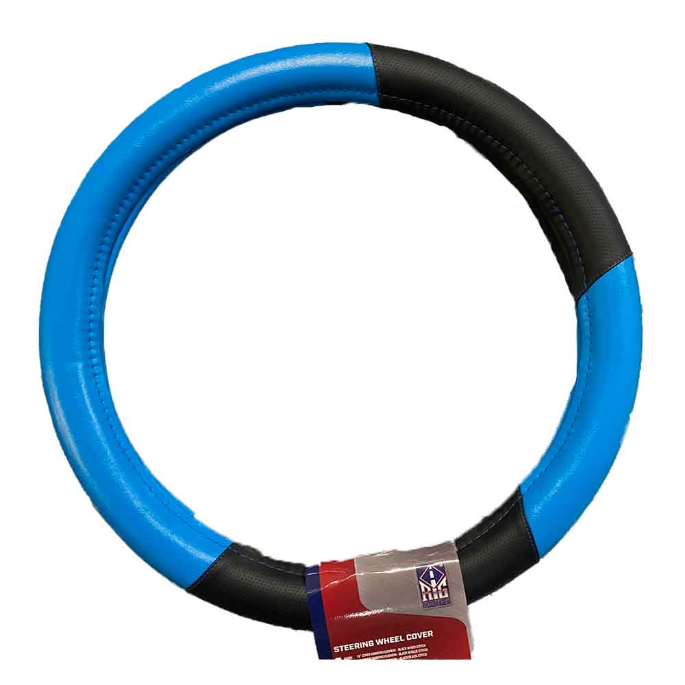 18" Dark Turquoise and Black Steering Wheel Cover