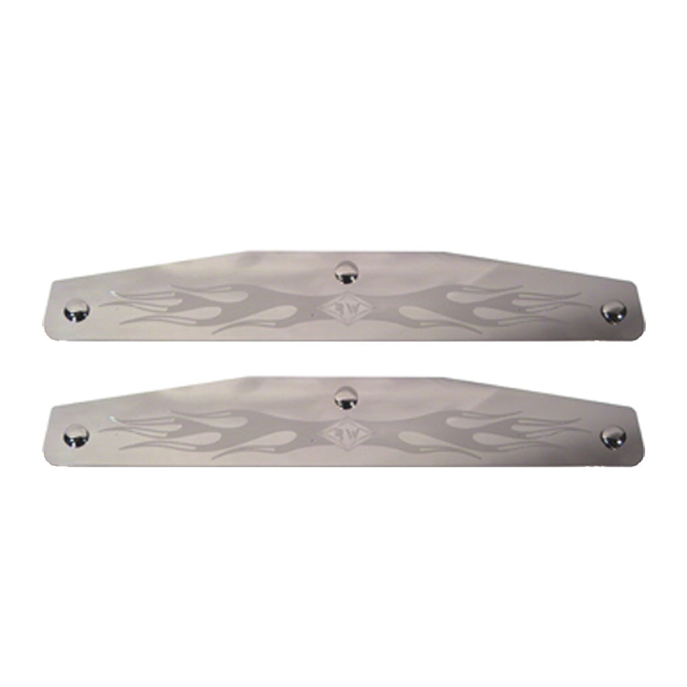 Stainless Steel Etched Flame Mud Flap Weights 4" x 24" (PR)
