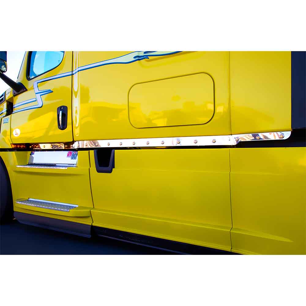 3" Freightliner Cascadia Stainless Steel Cab and 72" Sleeper Panels with Thirty-Six 3/4" Light Holes