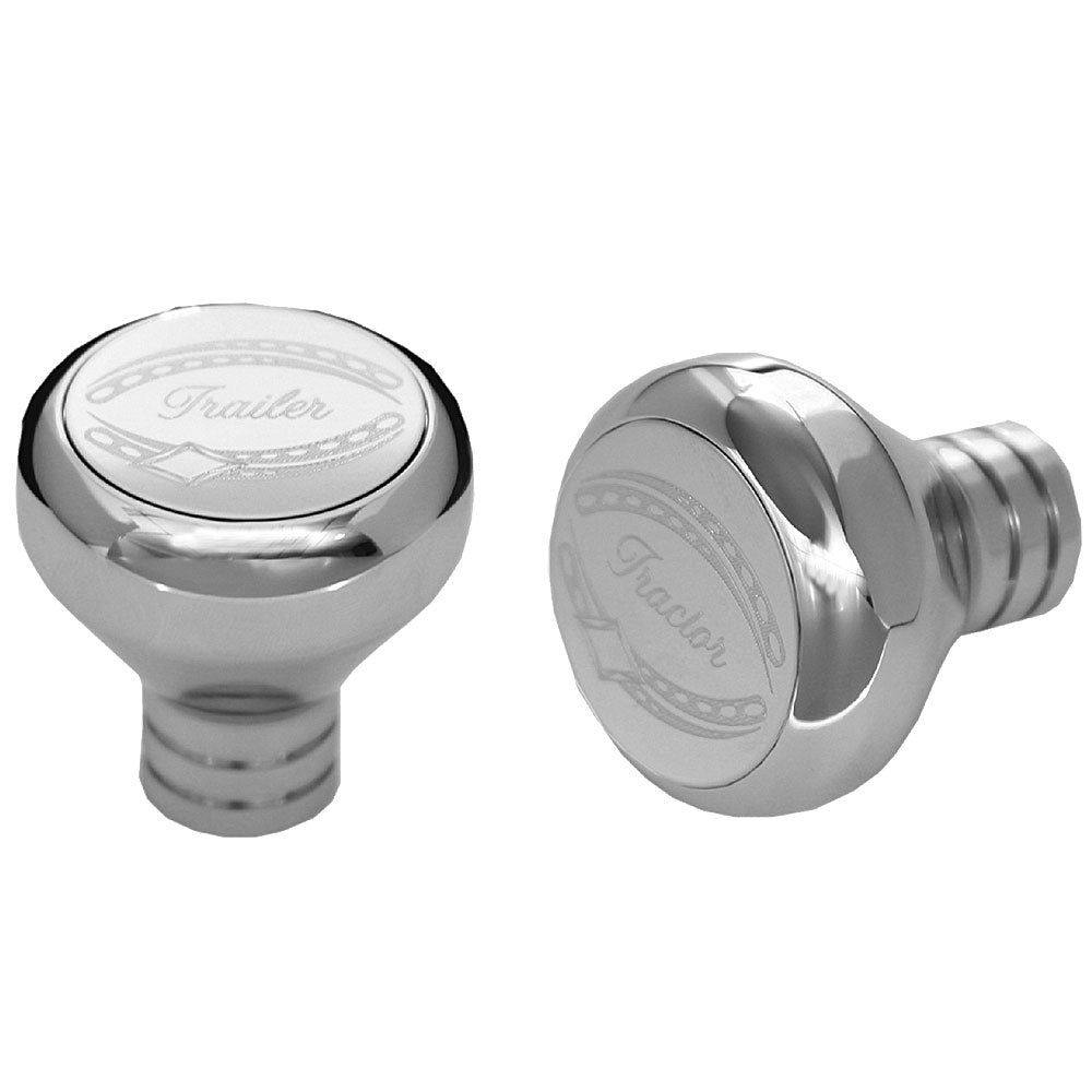 Chrome Tractor & Trailer Air Valve Knobs Thread On