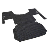Freightliner Cascadia 2008 - 2017 Five Piece Black Vinyl with Grey Diamond Design Floor Mat Set