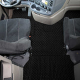 Freightliner Cascadia 2008 - 2017 Five Piece Black Vinyl with Grey Diamond Design Floor Mat Set