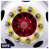 33mm Push On Nut Cover with Yellow Safety Lug Check Indicator - 10 Pack