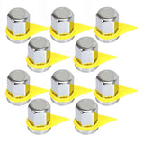 33mm Push On Nut Cover with Yellow Safety Lug Check Indicator - 10 Pack