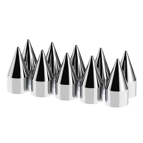 33mm X 4-1/8" chrome spike nut cover - thread on, 10-Pack