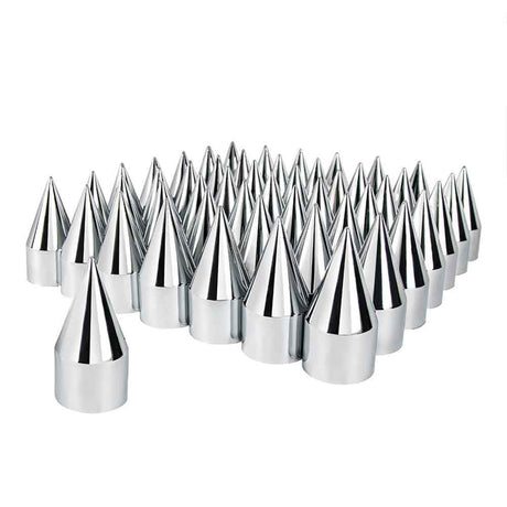 33mm X 4-1/8" chrome spike nut cover - thread on, 60-Pack