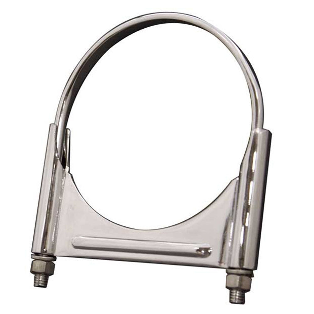 3" Chrome Round Bolt Single Saddle Exhaust Clamp