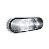 Oval White with Clear Lens Back UP LED