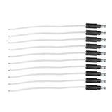 White 6" Single Lead Bullet Plug 10 Pack