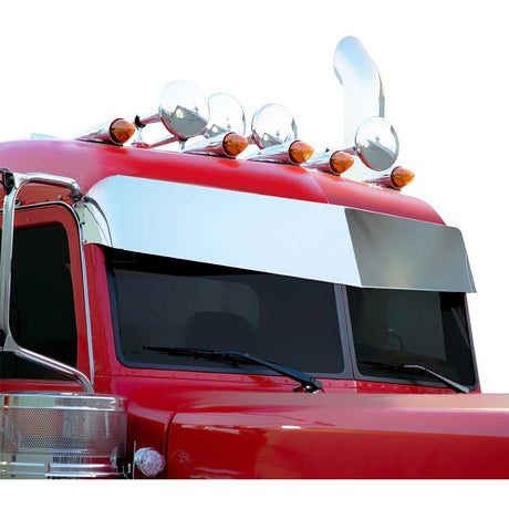 13" V-style SS blind mount visor for 1987-2024 Peterbilt 300 series for semi trucks