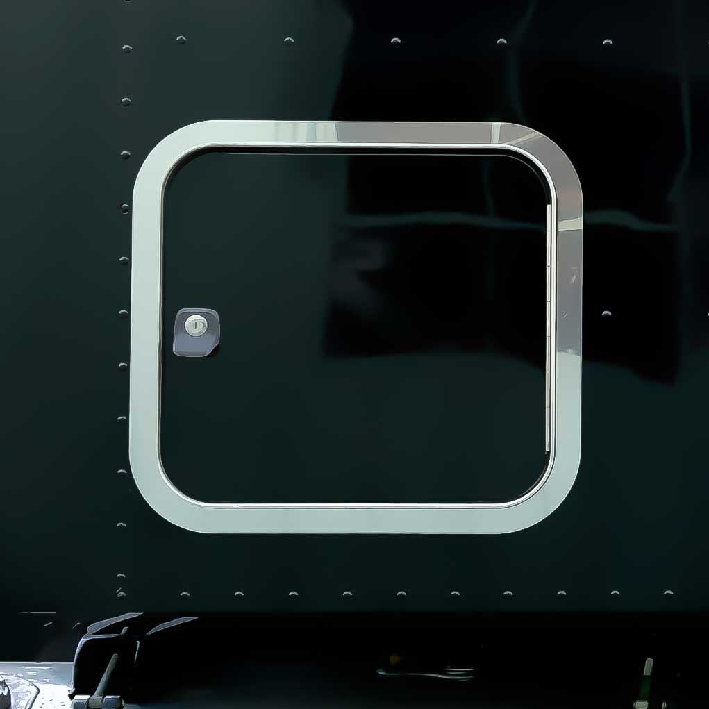 Peterbilt 379, 389 Stainless Steel Sleeper Bunk Door Outer Trim (PR)