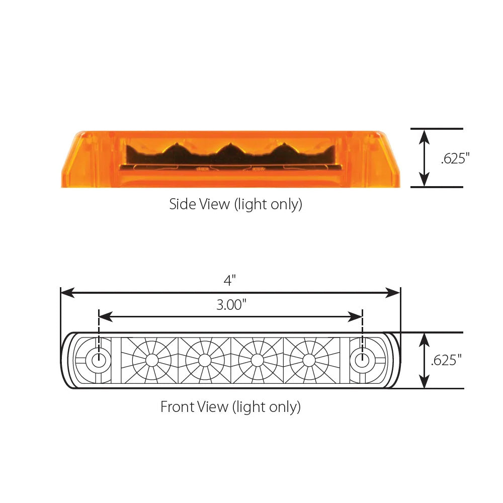 4" Surface Mount Marker Light with Notched Bezel