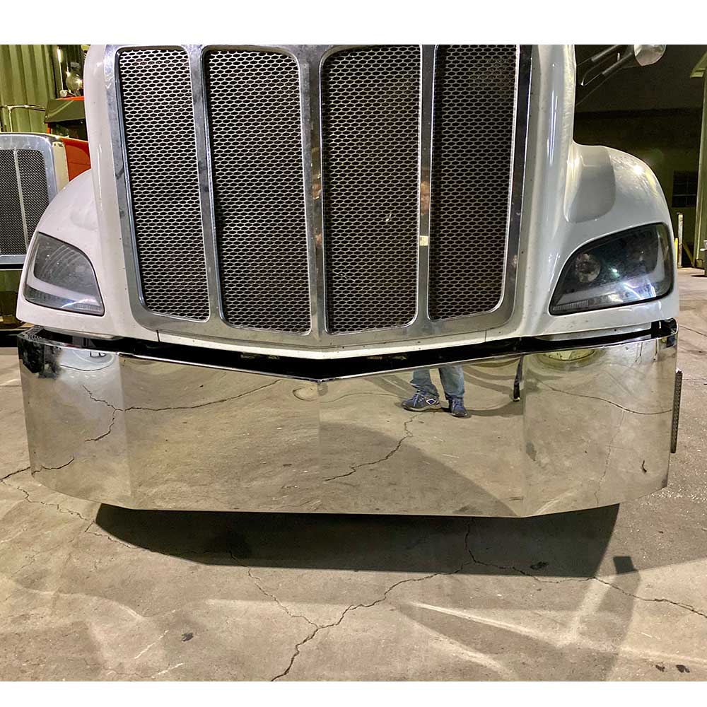 Peterbilt 579 18" Set Back Axle Blind Mount Stainless Steel Bumper