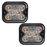 Low Profile Square Six Amber LED Flashing Lights - PR