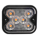 Low Profile Square Six Amber LED Flashing Lights - PR