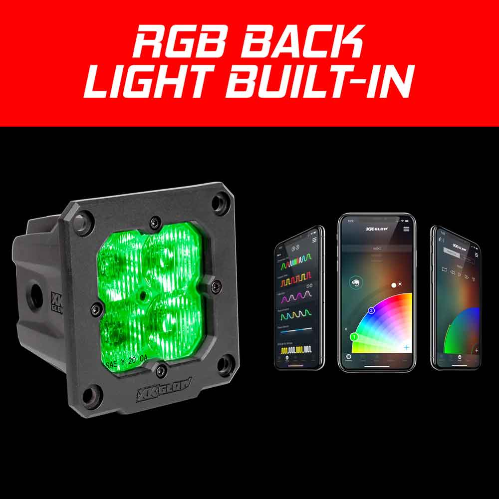 2 Piece XKChrome Flush Mount Driving Light Kit
