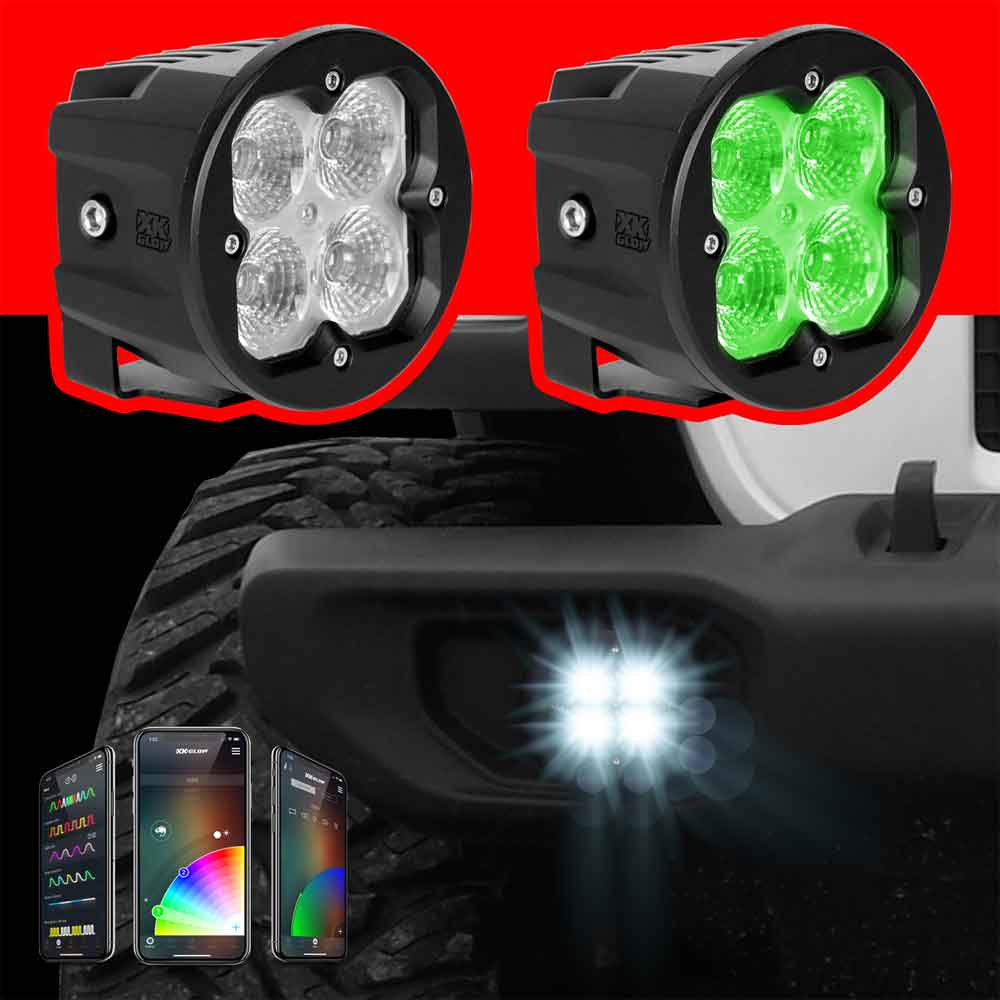 2 Piece XKChrome Flood Fog Light Kit