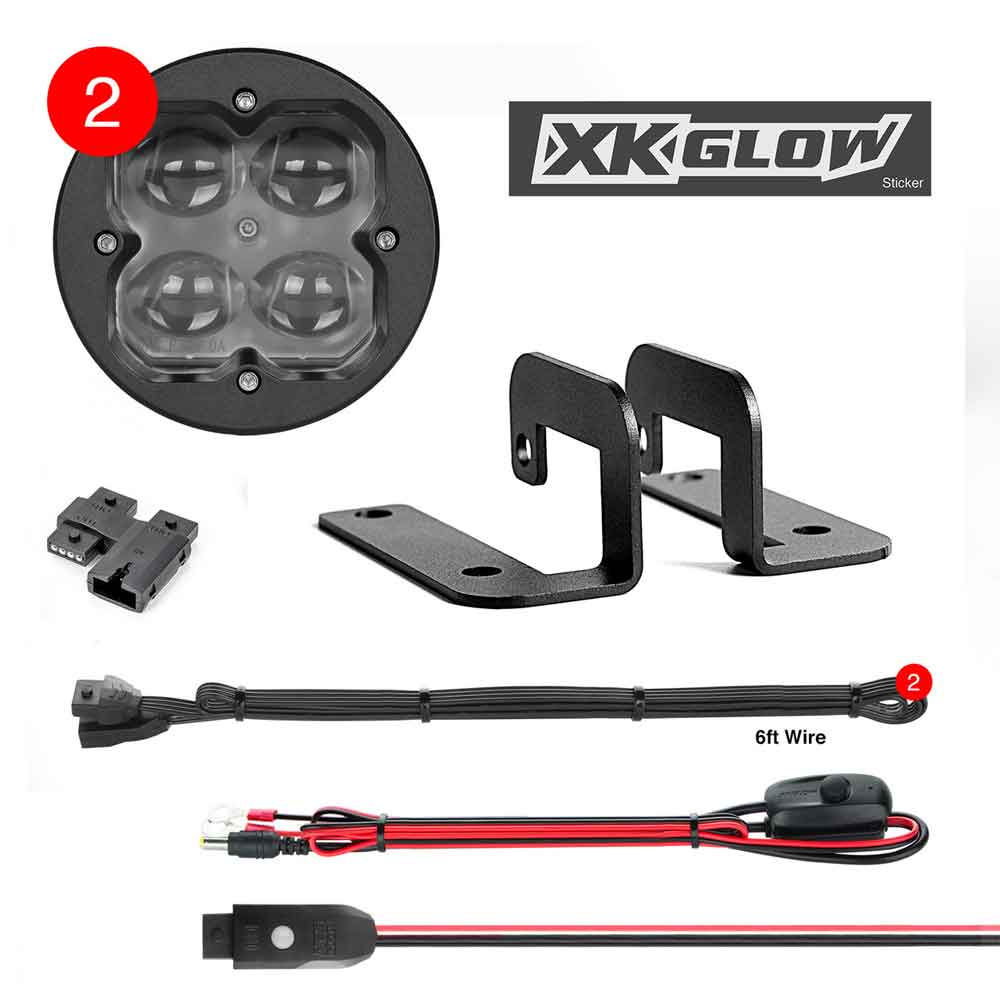 2 Piece XKChrome Spot Fog Light Kit
