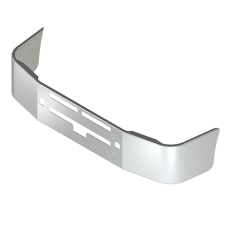 16" Kenworth T600 setback axle stainless steel bumper with vent, step, and tow holes for semi trucks