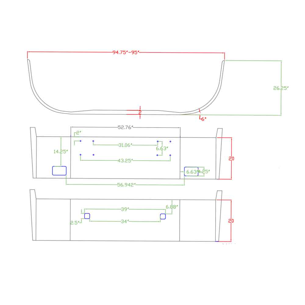 International 9400 20" Set Back Bumper