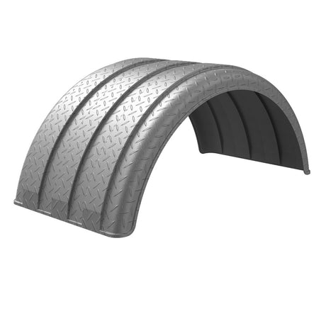 MIN1900 diamond pattern 44" single axle poly fender for 19.5" dual tires, closer view