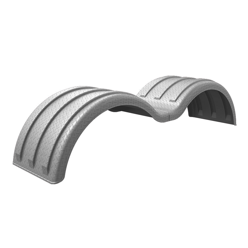 106" Diamond Plate Pattern Poly Double Deuce MIN1354 Full Tandem Fender with 53" Spread