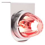Dual Function Clear Glass Watermelon Light with Stainless Steel Light Bracket and Red LED Bulb