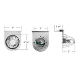 Dual Function Clear Glass Watermelon Light with Stainless Steel Light Bracket and Red LED Bulb