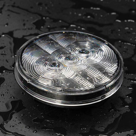 4" Round white back up 6 LED light, detail