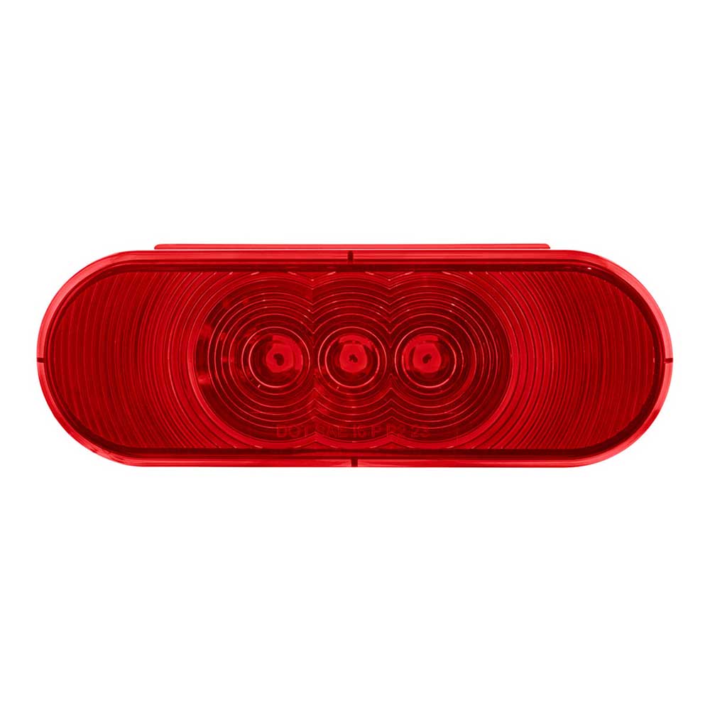 6" Red Oval 3 LED Stop, Turn & Tail Light