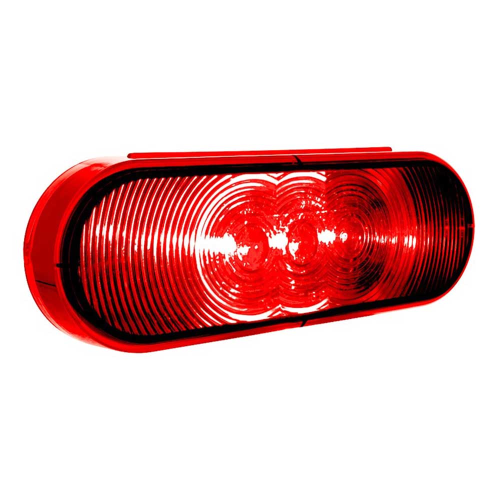6" Red Oval 3 LED Stop, Turn & Tail Light