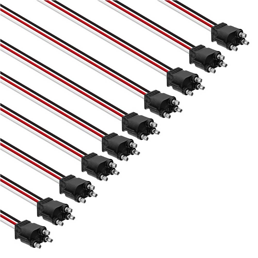 3 Prong Pigtail Plug 12" Lead - 10 Pack