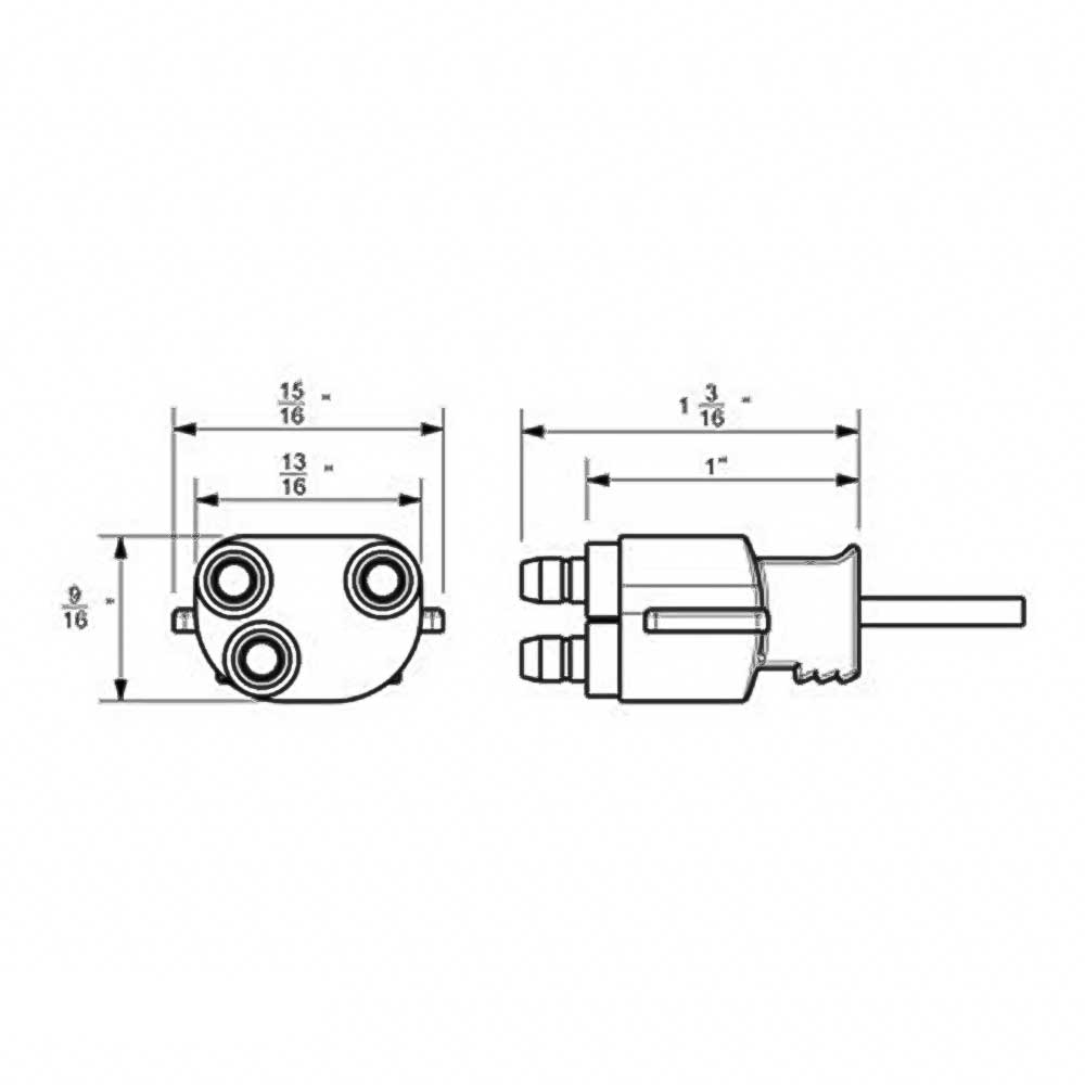 3 Prong Pigtail Plug 12" Lead - 10 Pack