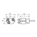 3 Prong Pigtail Plug 12" Lead - 10 Pack