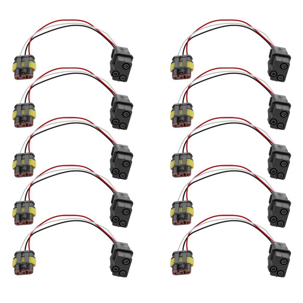 3-Pin to 3-Prong Light Adaptor 6"L Pigtail - 10 Pack